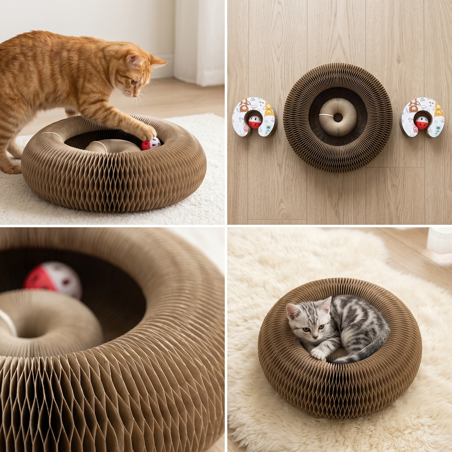 Foldable Cat Scratcher Toy for Indoor Cats